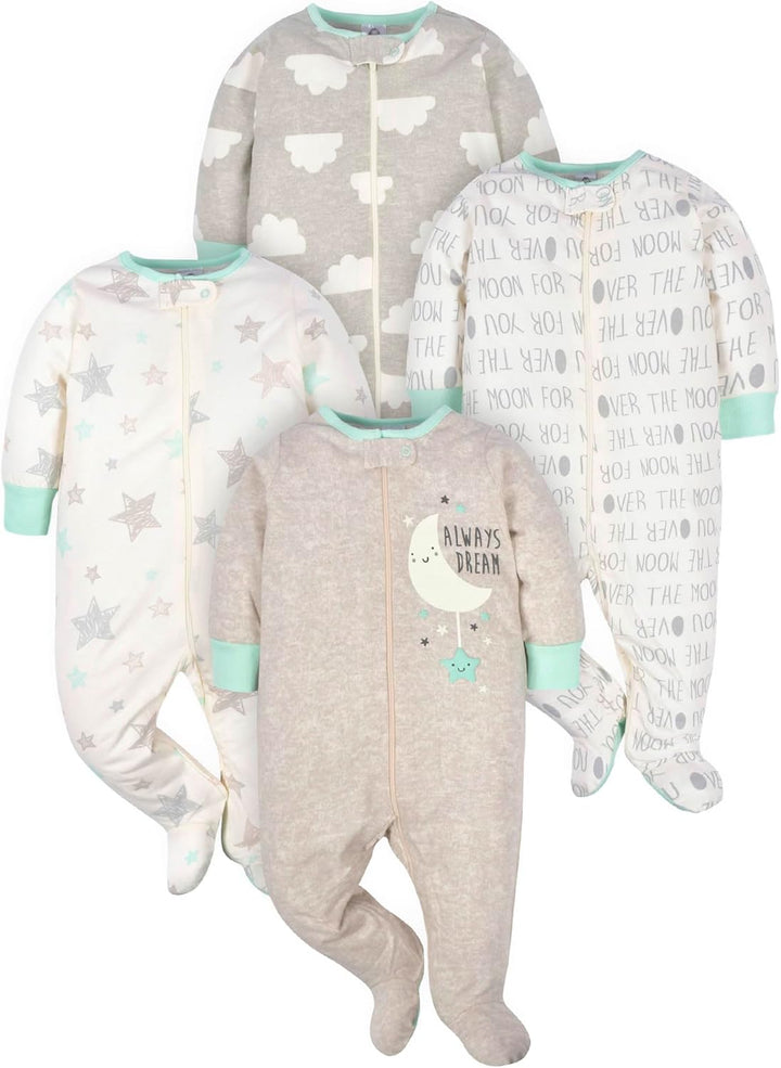 Gerber Baby Sleep & Play Pajamas for Boys with Footies-B-0–3 months-Nora Luxe