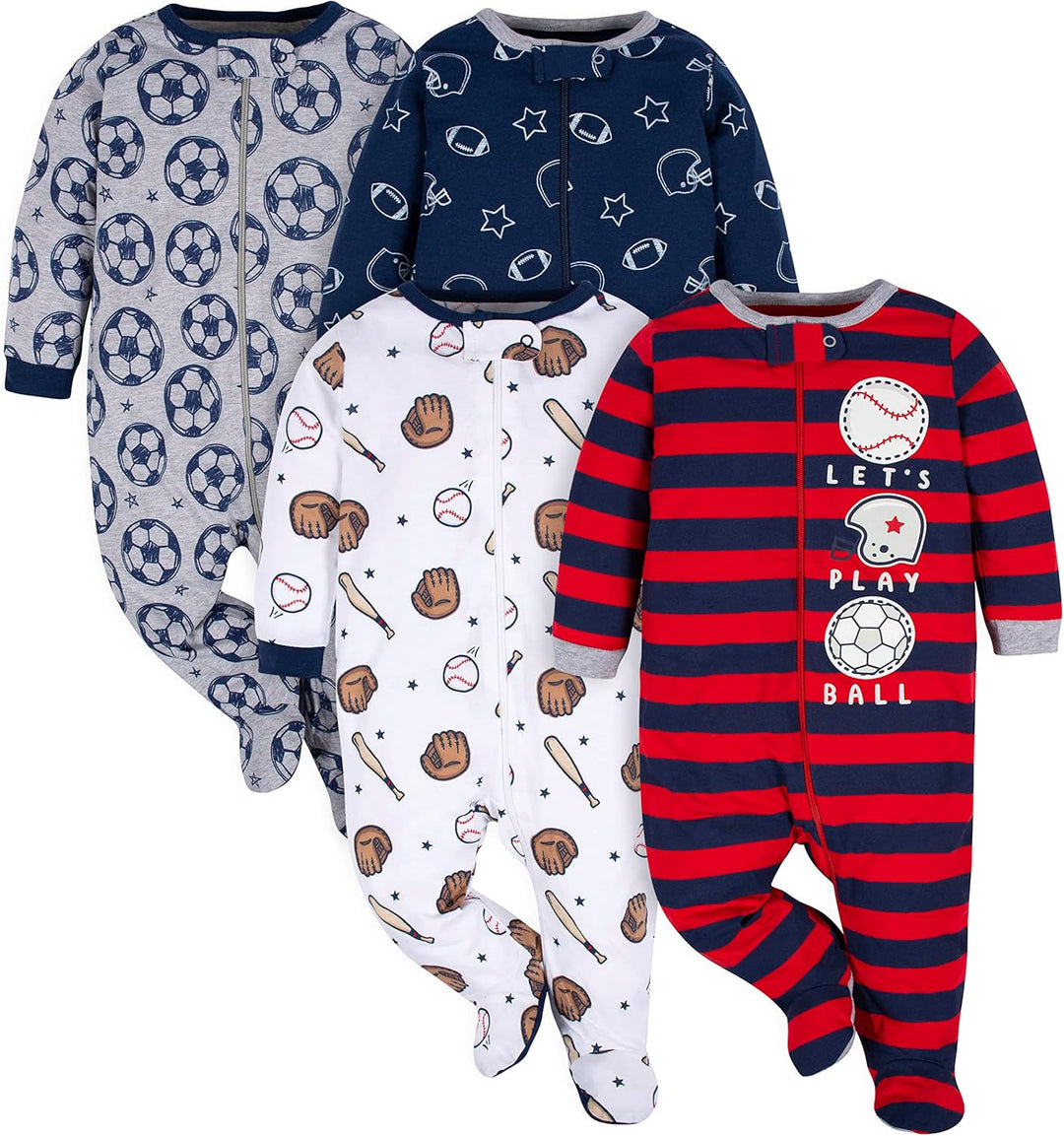 Gerber Baby Sleep & Play Pajamas for Boys with Footies-C-0–3 months-Nora Luxe