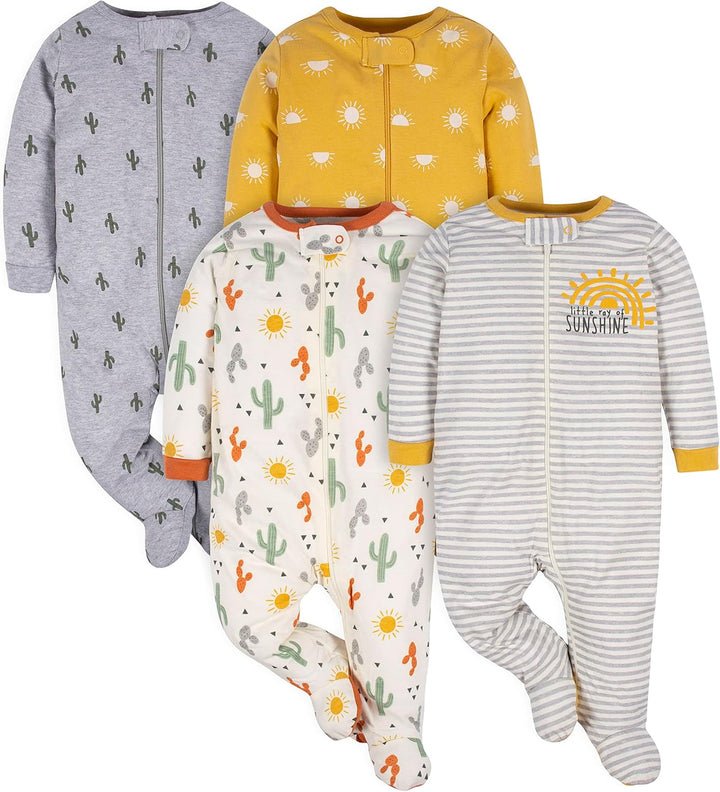 Gerber Baby Sleep & Play Pajamas for Boys with Footies-E-0–3 months-Nora Luxe