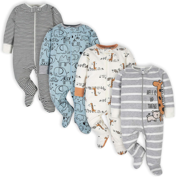 Gerber Baby Sleep & Play Pajamas for Boys with Footies-G-0–3 months-Nora Luxe