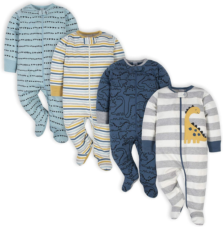 Gerber Baby Sleep & Play Pajamas for Boys with Footies-J-0–3 months-Nora Luxe