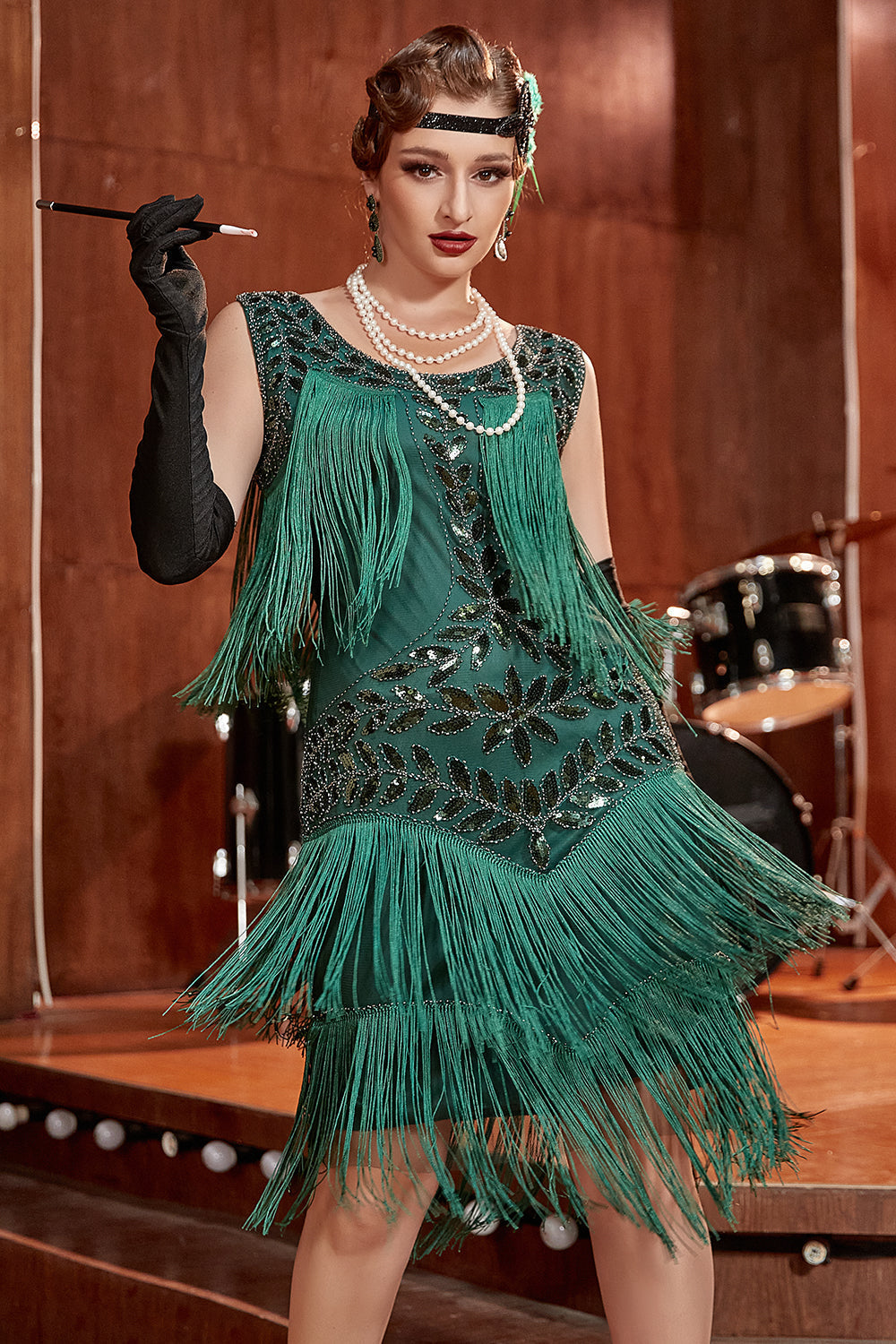 Glamorous Charleston dress from the 1920s - Amelia-Champagne-S-Nora Luxe