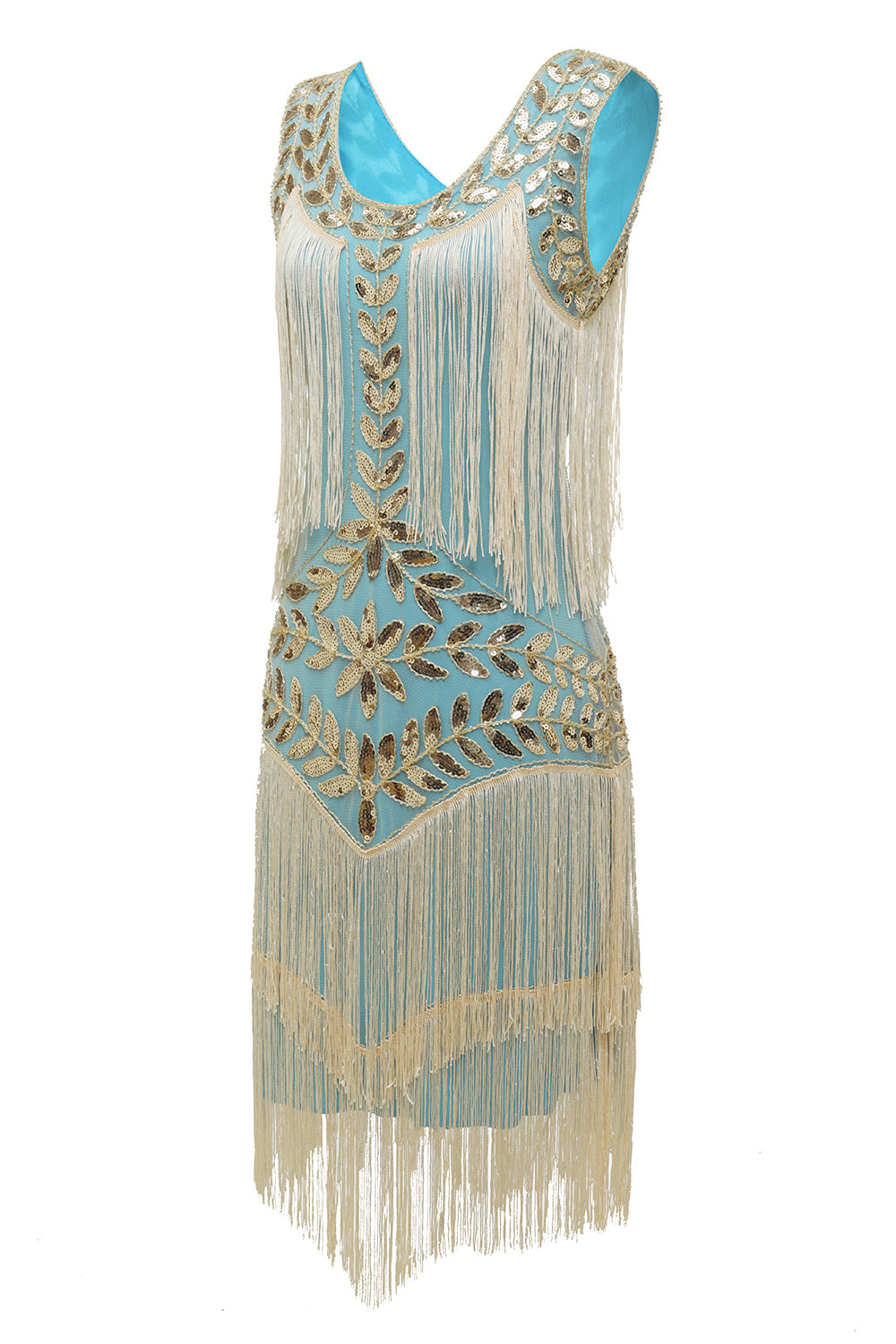 Glamorous Charleston dress from the 1920s - Amelia-Champagne-S-Nora Luxe