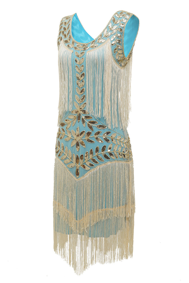 Glamorous Charleston dress from the 1920s - Amelia-Champagne-S-Nora Luxe