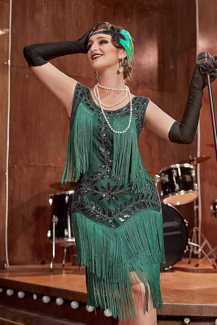 Glamorous Charleston dress from the 1920s - Amelia-Champagne-S-Nora Luxe