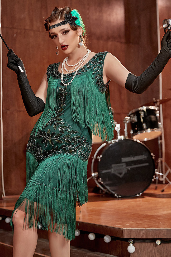 Glamorous Charleston dress from the 1920s - Amelia-Champagne-S-Nora Luxe