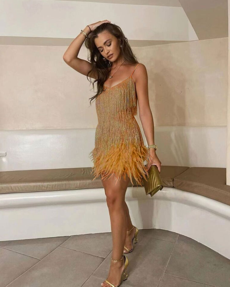 Glamorous Cocktail Dress - Celina-Gold-S-Nora Luxe