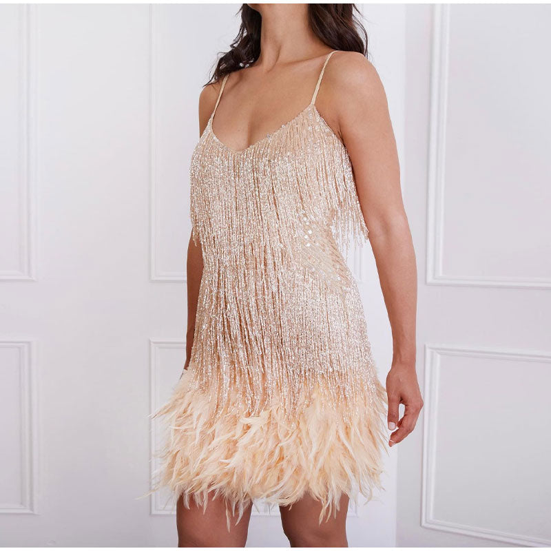 Glamorous Cocktail Dress - Celina-Rose gold-S-Nora Luxe