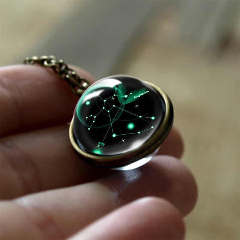 Glass 12 Zodiac Sign Protective Pendant - Sofia-Sagittarius-Nora Luxe
