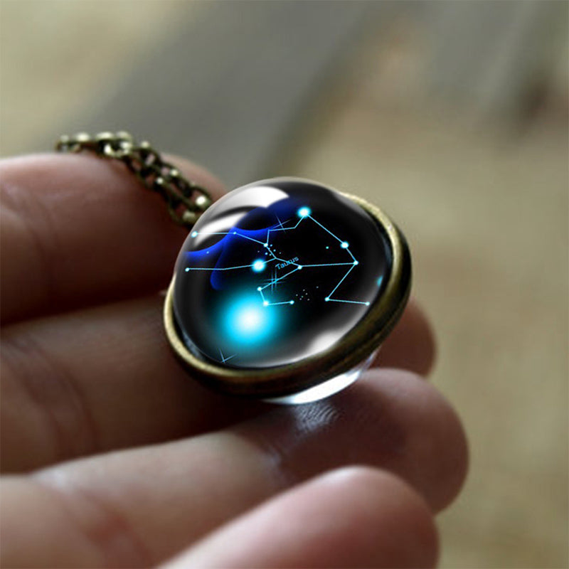 Glass 12 Zodiac Sign Protective Pendant - Sofia-Taurus-Nora Luxe
