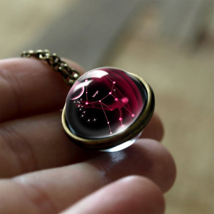 Glass 12 Zodiac Sign Protective Pendant - Sofia-Virgo-Nora Luxe