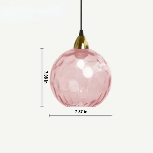 Glass Ball Pendant Lamp - LumiSphere-Rose Fire-Cold White-Nora Luxe