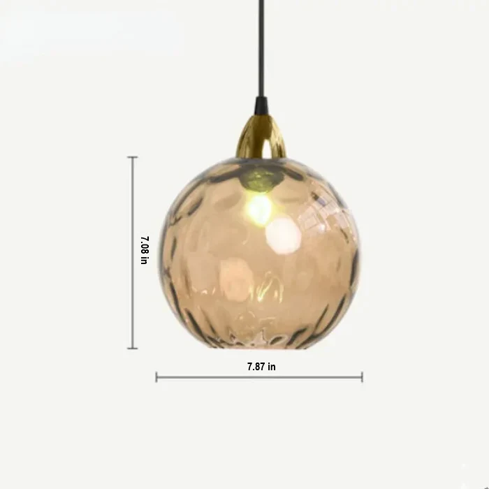 Glass Ball Pendant Lamp - LumiSphere-Rose Fire-Cold White-Nora Luxe