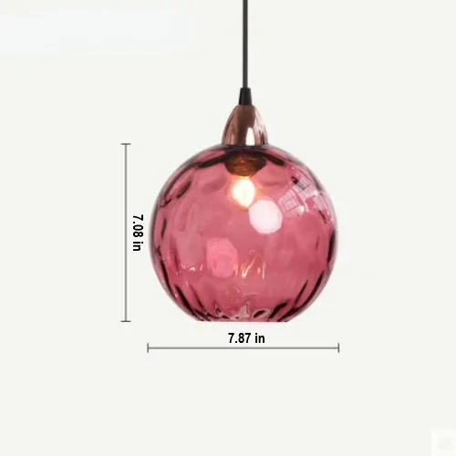 Glass Ball Pendant Lamp - LumiSphere-Rose Fire-Cold White-Nora Luxe