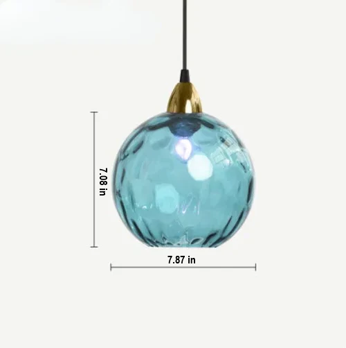 Glass Ball Pendant Lamp - LumiSphere-Rose Fire-Cold White-Nora Luxe