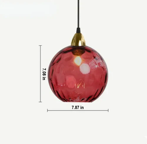 Glass Ball Pendant Lamp - LumiSphere-Rose Fire-Cold White-Nora Luxe