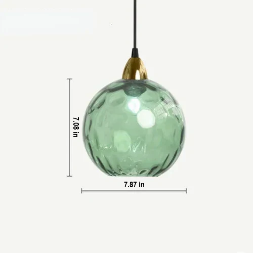 Glass Ball Pendant Lamp - LumiSphere-Rose Fire-Cold White-Nora Luxe