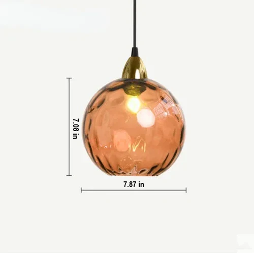 Glass Ball Pendant Lamp - LumiSphere-Rose Fire-Cold White-Nora Luxe