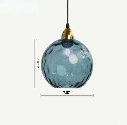 Glass Ball Pendant Lamp - LumiSphere-Rose Fire-Cold White-Nora Luxe
