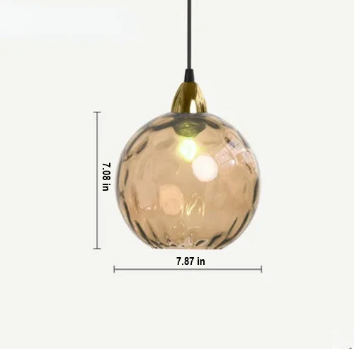 Glass Ball Pendant Lamp - LumiSphere-Rose Fire-Cold White-Nora Luxe