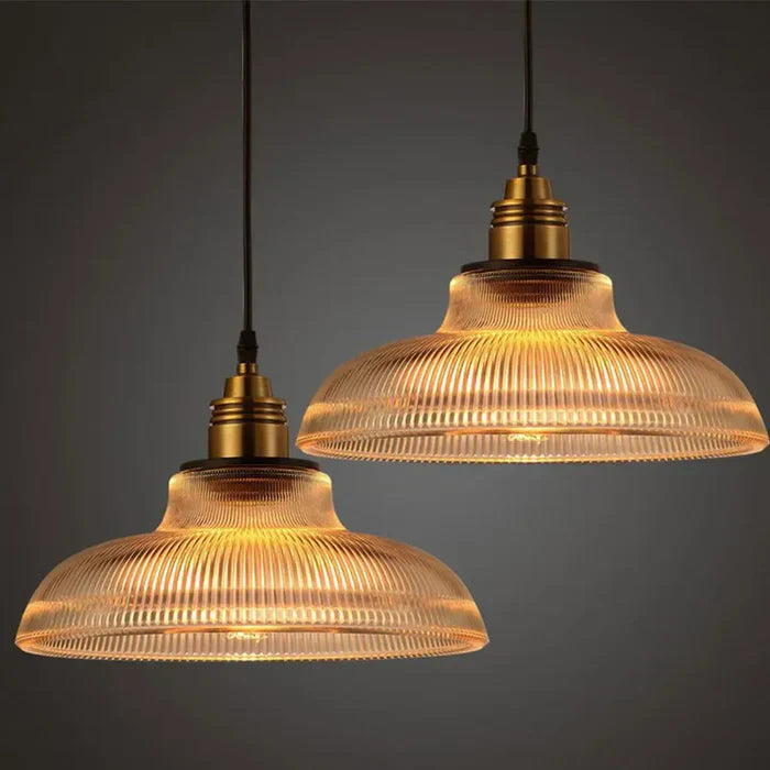 Glass Pendant Lamp - CrystalLoom-Amber-Warm White-Nora Luxe