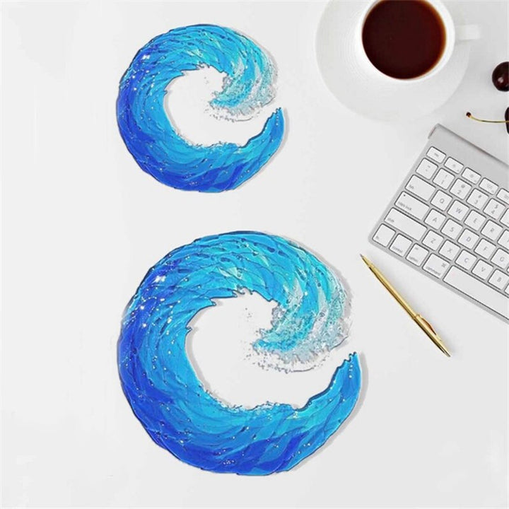 Glass Sculpture of Ocean Wave - AquaWave-Small - 5 in-Nora Luxe