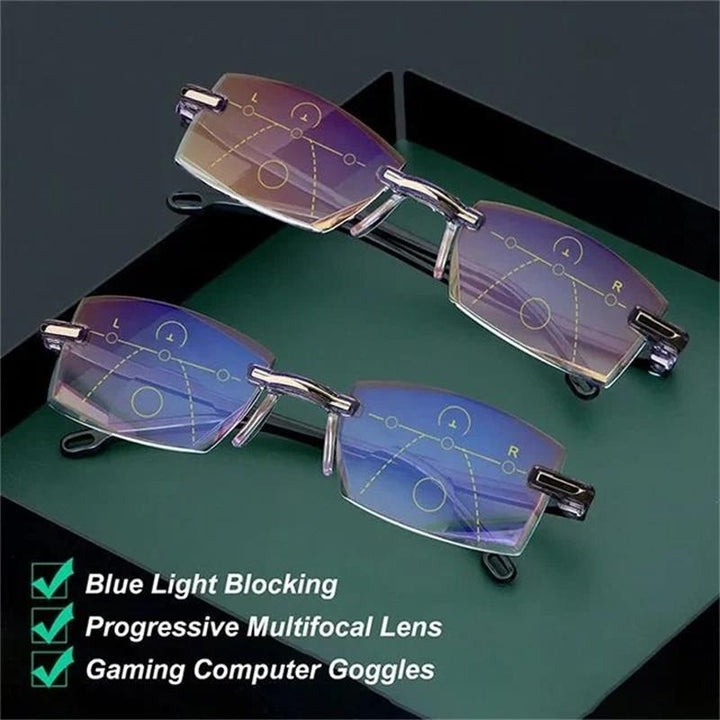 Glasses with Blue Light Filter and Multifocal Strength - VisionGuard-'+1.00/ For 35-49 Years'-Nora Luxe