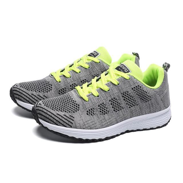 GlideFit Comfort | Casual Orthopaedic Women's Running Shoe-Grey & Green-4.5-Nora Luxe