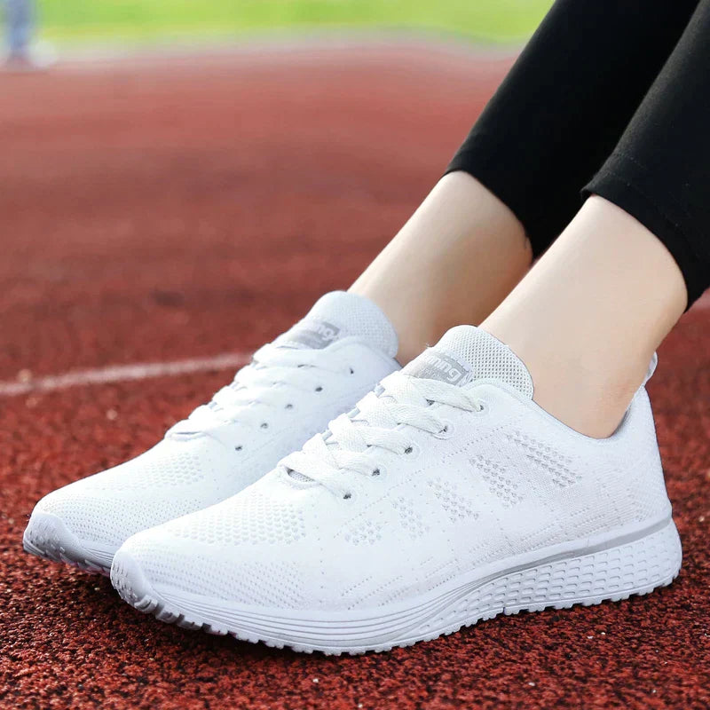 GlideFit Comfort | Casual Orthopaedic Women's Running Shoe-White-4.5-Nora Luxe