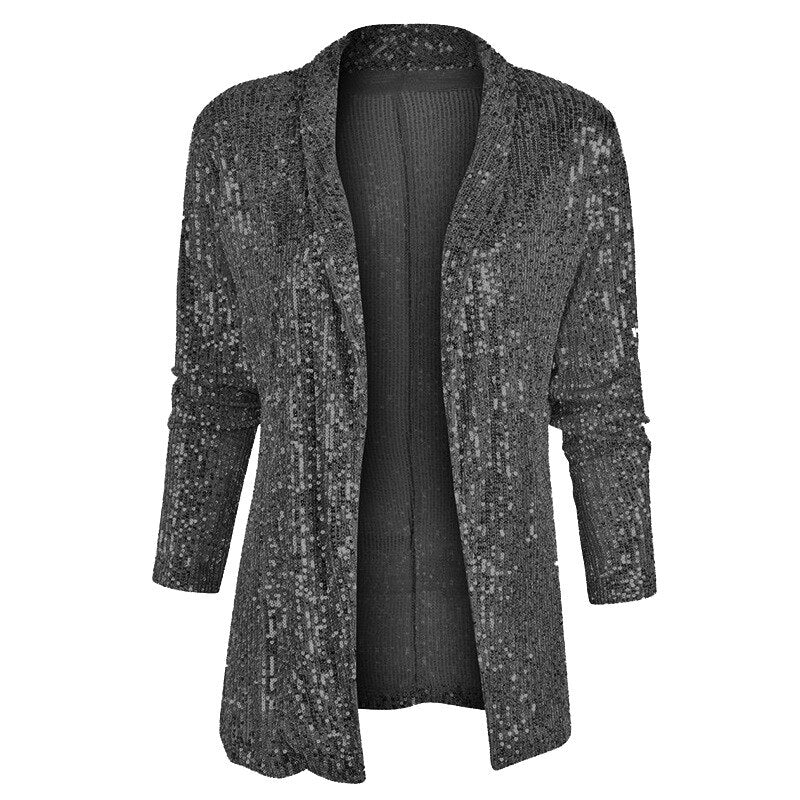 Glitter Sequins Vest - Sophia-Black-S-Nora Luxe