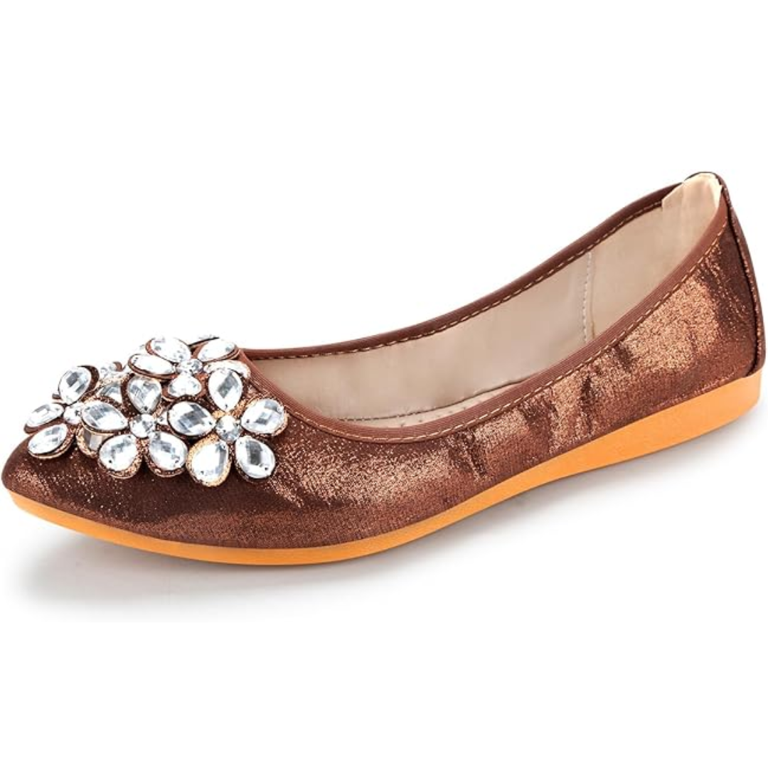 Glittering Rhinestone Ballerina Flats - Yelena-Black-3.0-Nora Luxe