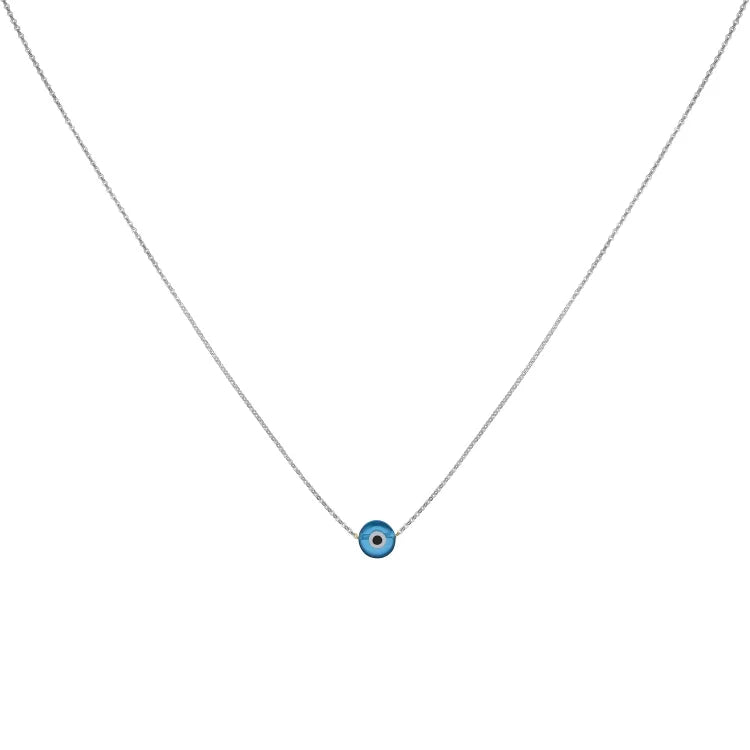 Glossy Nazar Necklace - Amira-Blue-Gold-Nora Luxe