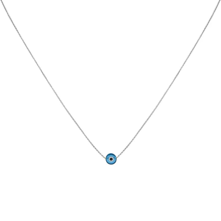 Glossy Nazar Necklace - Amira-Blue-Gold-Nora Luxe