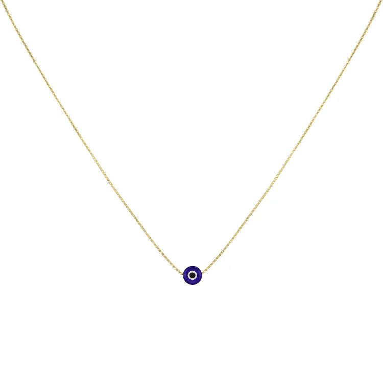 Glossy Nazar Necklace - Amira-Dark blue-Gold-Nora Luxe