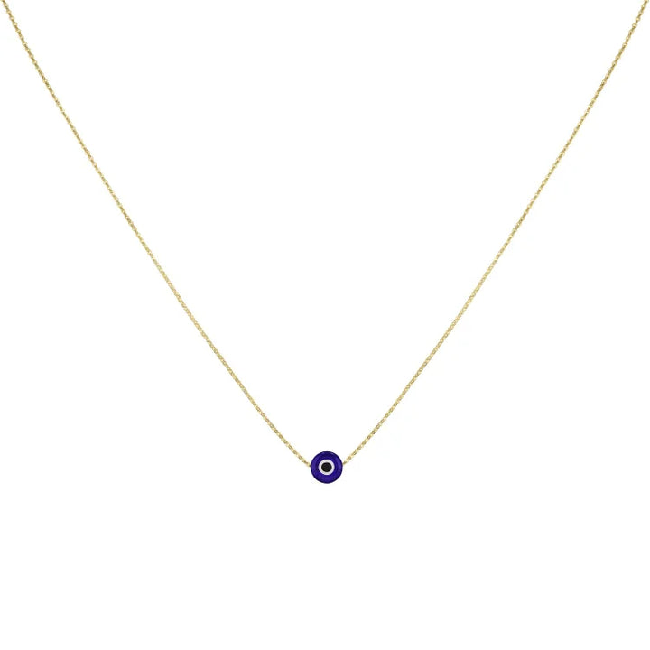 Glossy Nazar Necklace - Amira-Dark blue-Gold-Nora Luxe