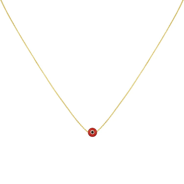 Glossy Nazar Necklace - Amira-Red-Gold-Nora Luxe