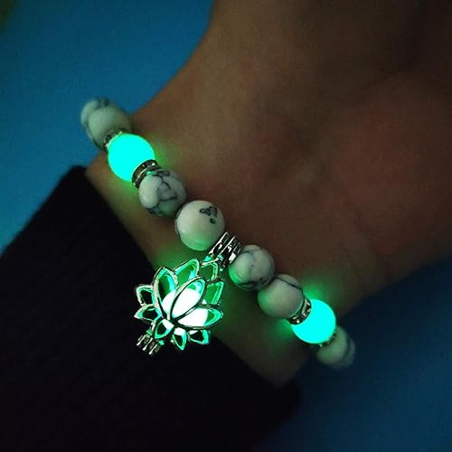 Glow-in-the-Dark Lotus Bracelet | Elegant Women's Jewellery-Blue-Aqua-Nora Luxe