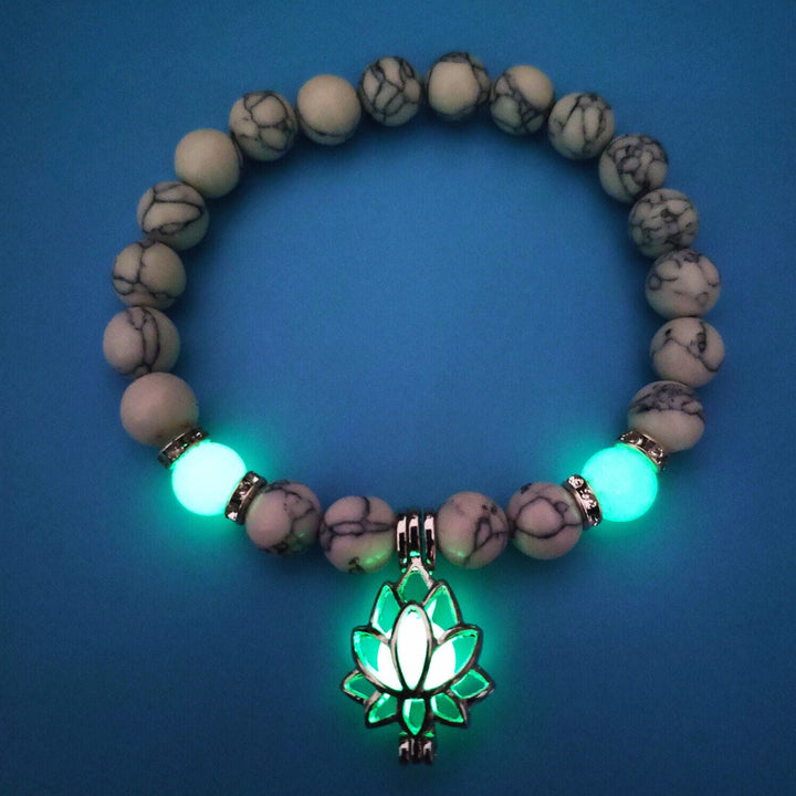 Glow-in-the-Dark Lotus Bracelet | Elegant Women's Jewellery-Blue-Aqua-Nora Luxe