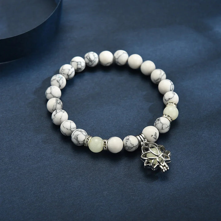 Glow-in-the-Dark Lotus Bracelet | Elegant Women's Jewellery-Blue-Aqua-Nora Luxe