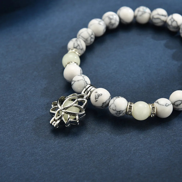 Glow-in-the-Dark Lotus Bracelet | Elegant Women's Jewellery-Blue-Aqua-Nora Luxe