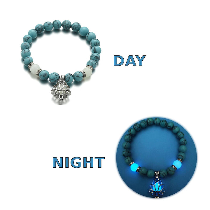 Glow-in-the-Dark Lotus Bracelet | Elegant Women's Jewellery-Blue-Aqua-Nora Luxe