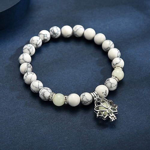 Glow-in-the-Dark Lotus Bracelet | Elegant Women's Jewellery-Blue-Aqua-Nora Luxe