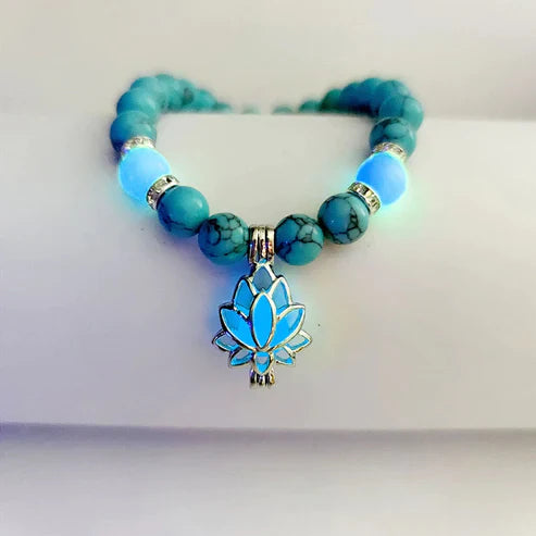 Glow-in-the-Dark Lotus Bracelet | Elegant Women's Jewellery-Blue-Blue-Nora Luxe
