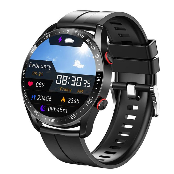Glucose meter and Health Monitor in one watch - GlucoseGuard-Black Silicone-Nora Luxe
