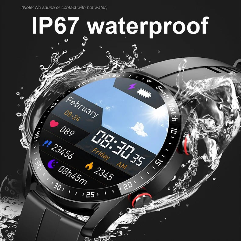 Glucose meter and Health Monitor in one watch - GlucoseGuard-Black Steel-Nora Luxe