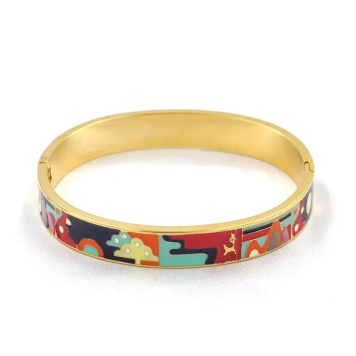 Gold Charm Geode Bracelet | Elegant Women’s Cuff Jewellery-Romina-Nora Luxe