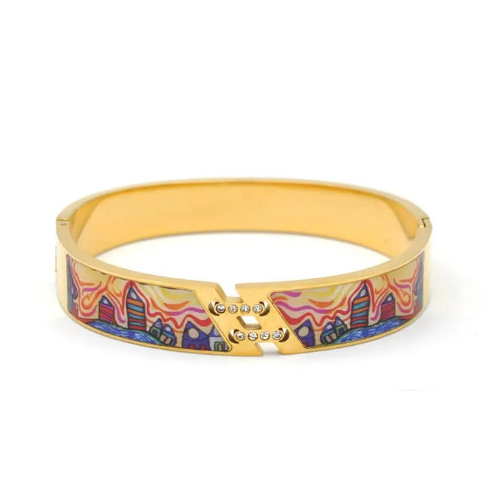 Gold Charm Geode Bracelet | Elegant Women’s Cuff Jewellery-Valerie-Nora Luxe