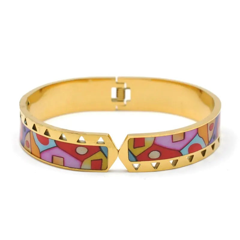Gold Charm Geode Bracelet | Elegant Women’s Cuff Jewellery-Winona-Nora Luxe