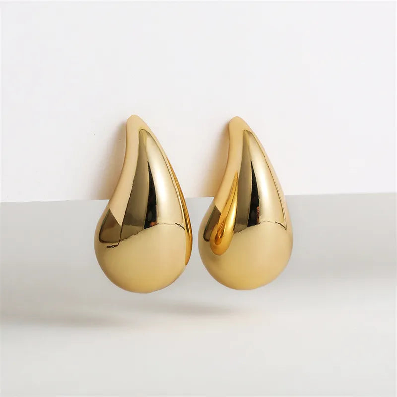 Gold Coloured Drop Earrings | Sparkling Crystals-Nora Luxe