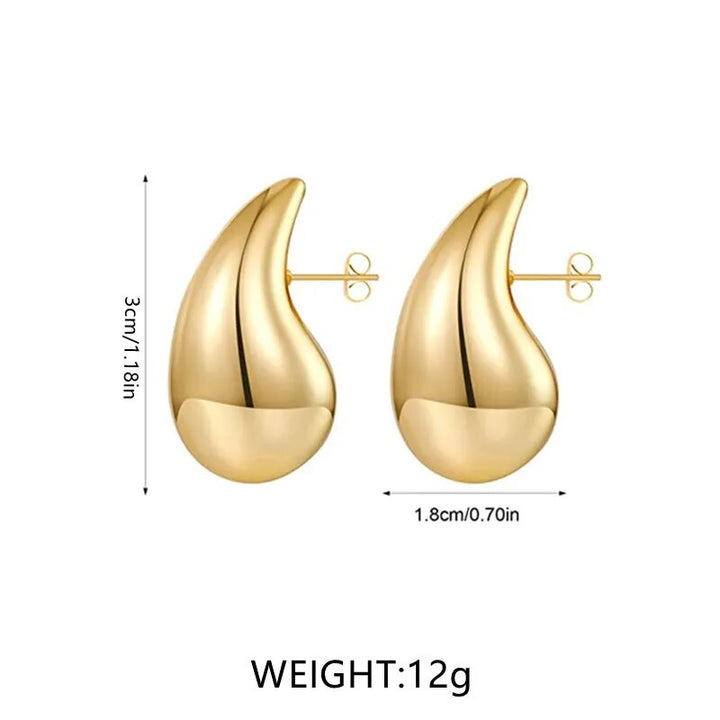 Gold Coloured Drop Earrings | Sparkling Crystals-Nora Luxe